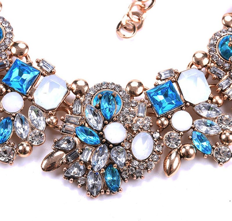 Zthread Bib Statement Necklace Colorful Glass Crystal Collar Choker Necklace for Women Fashion Accessories - Image 5